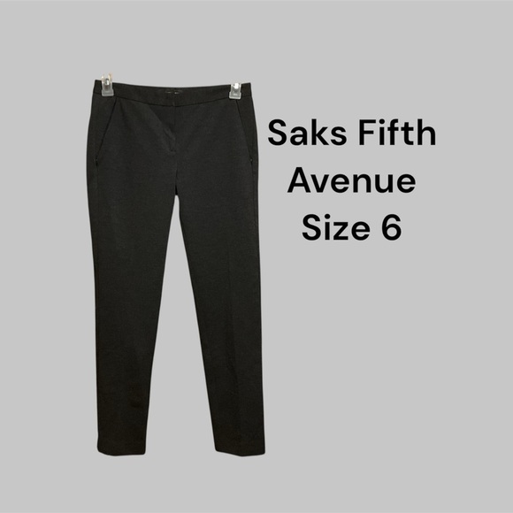 CHARCOAL GRAY SLACKS BY SAKS FIFTH AVENUE SIZE 6 GENTLY WORN - Picture 1 of 3